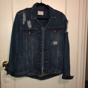 Distressed Denim Jean Jacket